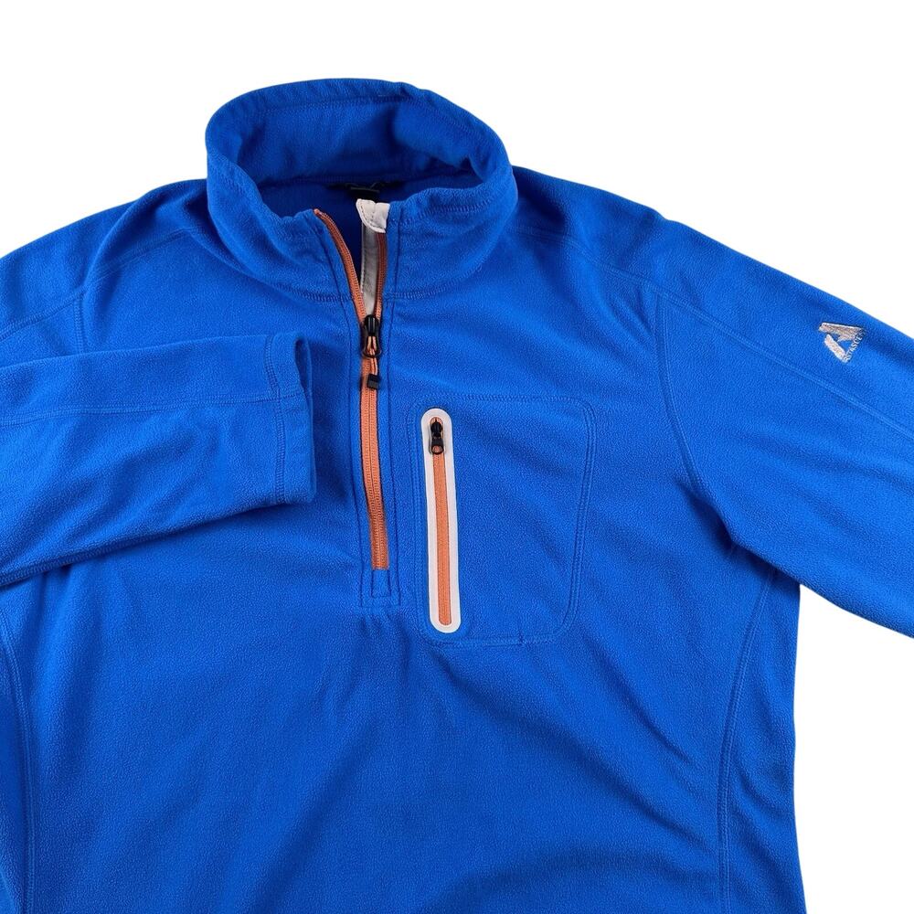 Eddie Bauer First Ascent 1/4 Zip Pullover Fleece Womens XL Blue Stretch Pocket